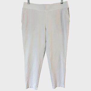 Pure Jill Affinity French Terry Pants White Women's Small Slim-Leg Crop Pull-On